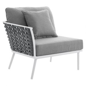 Modway - Stance Outdoor Patio Aluminum Left-Facing Armchair - EEI-5565-WHI-GRY