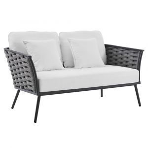Modway - Stance Outdoor Patio Aluminum Loveseat - EEI-3019-GRY-WHI