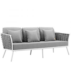 Modway - Stance Outdoor Patio Aluminum Sofa - EEI-3020-WHI-GRY