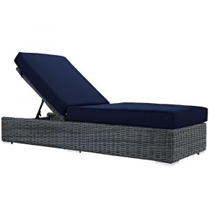 Modway - Summon Outdoor Patio Sunbrella® Chaise Lounge - EEI-1876-GRY-NAV