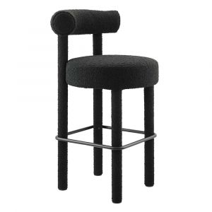 Modway - Toulouse Boucle Fabric Bar Stool - EEI-6385-BLK-BLK