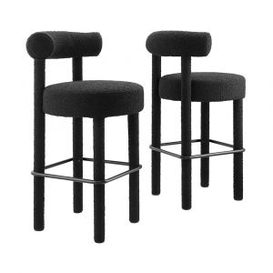 Modway - Toulouse Boucle Fabric Bar Stool - (Set of 2) - EEI-6709-BLK-BLK