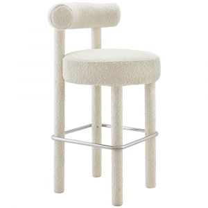 Modway - Toulouse Boucle Fabric Bar Stool - EEI-6385-IVO-SLV