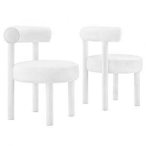 Modway - Toulouse Performance Velvet Dining Chair - (Set of 2) - EEI-6706-WHI