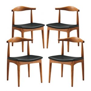 Modway - Tracy Dining Chairs Wood (Set of 4) - EEI-1682-BLK