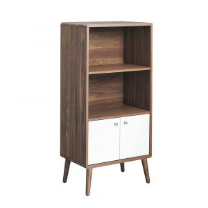 Modway - Transmit Display Cabinet Bookshelf in Walnut White - EEI-6230-WAL-WHI