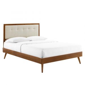 Modway - Willow King Wood Platform Bed With Splayed Legs - MOD-6638-WAL-BEI