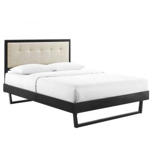 Modway - Willow Queen Wood Platform Bed With Angular Frame - MOD-6384-BLK-BEI