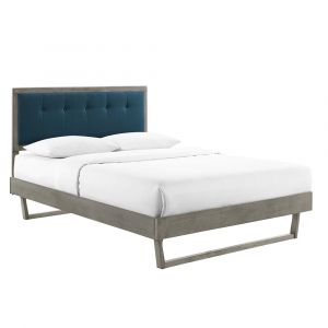 Modway - Willow Queen Wood Platform Bed With Angular Frame - MOD-6384-GRY-AZU