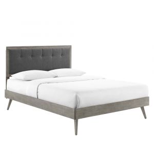 Modway - Willow Queen Wood Platform Bed With Splayed Legs - MOD-6385-GRY-CHA