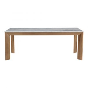 Moes Home  -  Angle Marble Dining Table White Rectangular Large  - RP-1023-18-0
