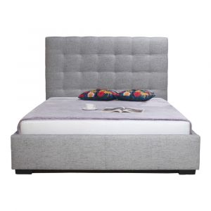 Moes Home - Belle Storage Bed King in Light Grey Fabric - RN-1001-29