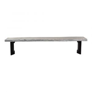 Moes Home - Bent Bench Small in Weathered Grey - VE-1002-29