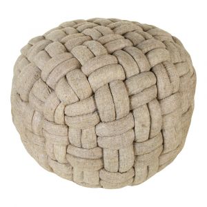 Moes Home - Bronya Pouf in Cappuccino - LK-1004-21