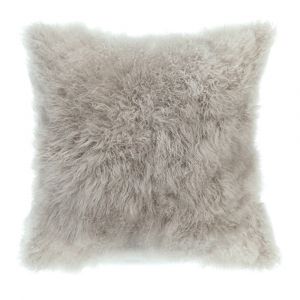 Moes Home - Cashmere Fur Pillow in Light Grey - XU-1015-29