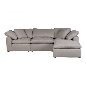 Moes Home - Clay Lounge Modular Sectional Livesmart Fabric in Light Grey - YJ-1008-29