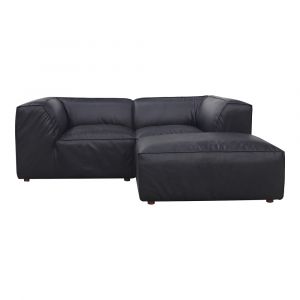 Moes Home - Form Nook Modular Sectional Vantage Black Leather - XQ-1006-02