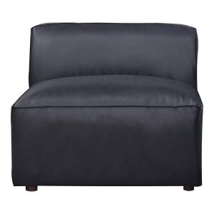 Moes Home - Form Slipper Chair Vantage Black Leather - XQ-1002-02