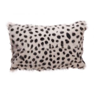 Moes Home - Goat Fur Bolster Spotted in Light Grey - XU-1022-15 - CLOSEOUT