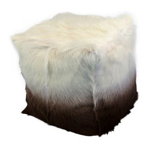 Moes Home - Goat Fur Pouf in Cappuccino Ombre - XU-1010-14 - CLOSEOUT
