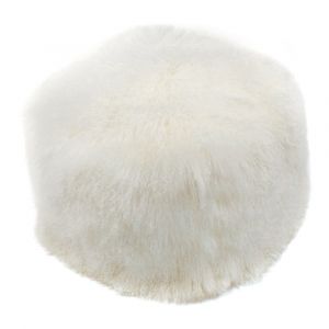 Moes Home - Lamb Fur Pouf Natural - XU-1009-24