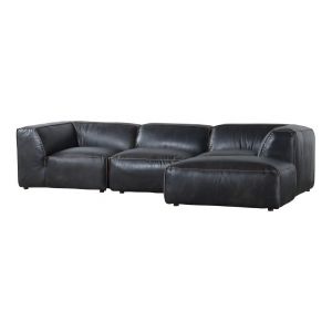 Moes Home - Luxe Lounge Modular Sectional Antique Black - QN-1023-01