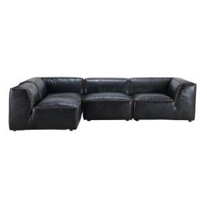 Moes Home - Luxe Signature Modular Sectional Antique Black - QN-1022-01