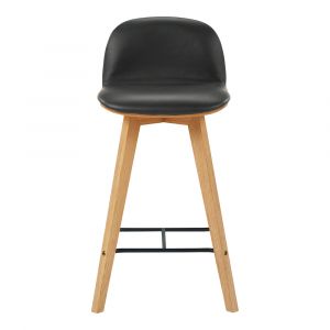 Moes Home - Napoli Leather Counter Stool Black - YC-1020-02