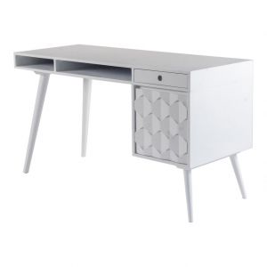 Moes Home - O2 Desk in White and Solid Mango Wood Legs - BZ-1024-18-0