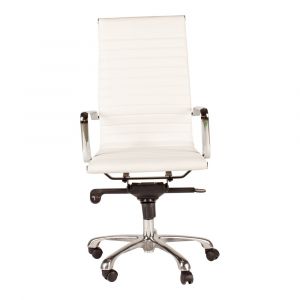 Moes Home - Omega Office Chair High Back in White - ZM-1001-18 - CLOSEOUT
