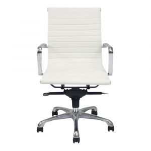 Moes Home - Omega Office Chair Low Back in White - ZM-1002-18 - CLOSEOUT