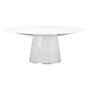 Moes Home - Otago Oval Dining Table in White - KC-1007-18-0