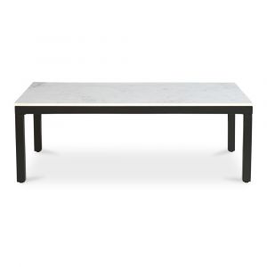 Moes Home - PARSON COFFEE TABLE WHITE MARBLE - KY-1033-02-0