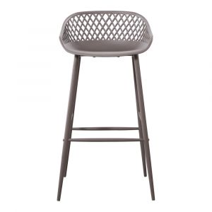 Moes Home - Piazza Outdoor Bar Stool in Grey (Set of 2) - QX-1004-15