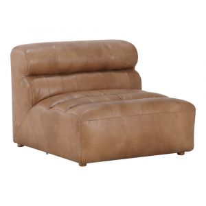 Moes Home - Ramsay Leather Armless Chair Tan - QN-1009-40