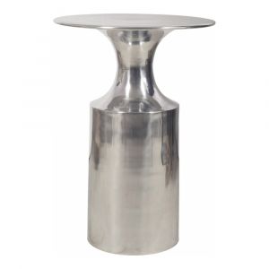 Moes Home - RASSA POLISHED SILVER ACCENT TABLE - FI-1105-30