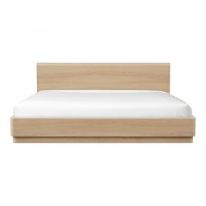 Moes Home  -  Round Off King Bed in Light Oak  - YR-1006-21-0