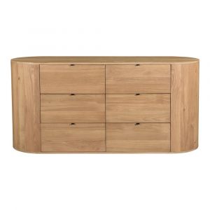 Moes Home - Theo Dresser in Natural Wood - RP-1013-24