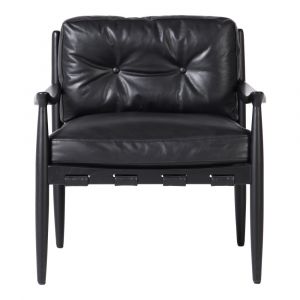 Moes Home - Turner Leather Chair in Black - QN-1027-02