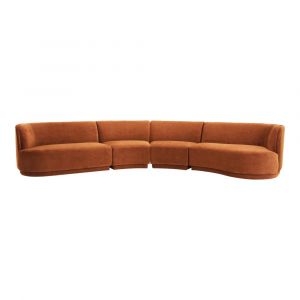 Moes Home - Yoon Eclipse Modular Sectional Chaise Right Fired Rust - JM-1023-06
