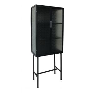 Moes Home - Zakk Metal Cabinet Black - KK-1018-02 - CLOSEOUT