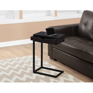Monarch Specialties - Accent Table, C-Shaped, End, Side, Snack, Storage Drawer, Living Room, Bedroom, Metal, Laminate, Brown, Black, Contemporary, Modern - I-3069