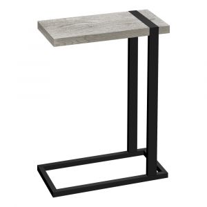 Monarch Specialties - Accent Table, C-Shaped, End, Side, Snack, Living Room, Bedroom, Metal, Laminate, Grey, Black, Contemporary, Modern - I-2858