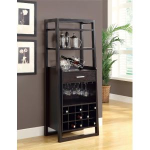 Monarch Specialties - Home Bar, Wine Rack, Storage Cabinet, Laminate, Brown, Contemporary, Modern - I-2543