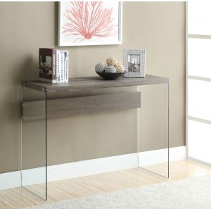 Monarch Specialties - Accent Table, Console, Entryway, Narrow, Sofa, Living Room, Bedroom, Tempered Glass, Laminate, Brown, Clear, Contemporary, Modern - I-3055