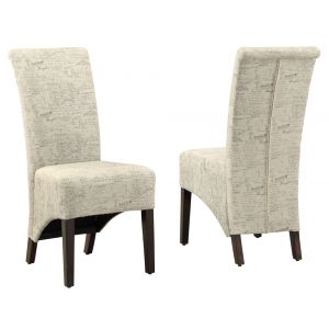 Monarch Specialties - Dining Chair, Set Of 2, Side, Upholstered, Kitchen, Dining Room, Fabric, Wood Legs, Beige, Black, Transitional - I-1790FR