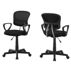 Monarch Specialties - Office Chair, Adjustable Height, Swivel, Ergonomic, Armrests, Computer Desk, Work, Juvenile, Metal, Mesh, Black, Contemporary, Modern - I-7260