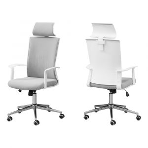 Monarch Specialties - Office Chair, Adjustable Height, Swivel, Ergonomic, Armrests, Computer Desk, Work, Metal, Mesh, White, Chrome, Contemporary, Modern - I-7301