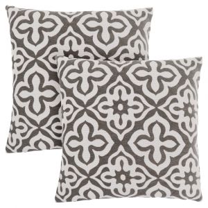 Monarch Specialties - Pillows, (Set of 2) 18 X 18 Square, Insert Included, Decorative Throw, Accent, Sofa, Couch, Bedroom, Polyester, Hypoallergenic, Brown, Modern - I-9217