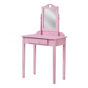 Monarch Specialties - Vanity, Desk, Makeup Table, Organizer, Dressing Table, Bedroom, Wood, Laminate, Pink, Contemporary, Modern - I-3328